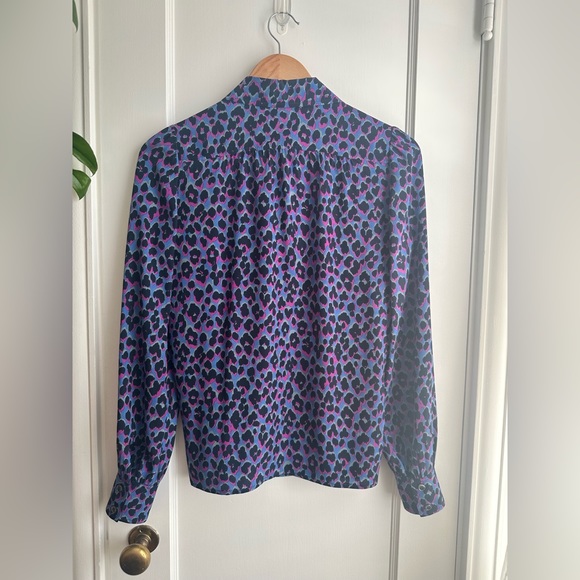 NWT Vanessa Seward Elise Animal Print Silk Blouse - Picture 6 of 6